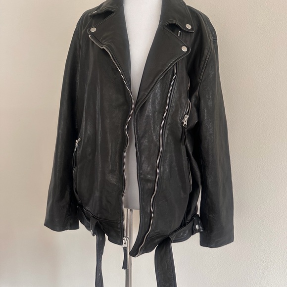 GAP Black Genuine Leather  Moto Jacket 3XL - Picture 1 of 6